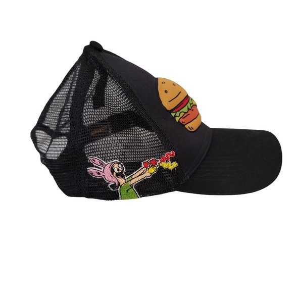 Bob's Burgers Black Adjustable Hamburger Baseball Dad Cap Embroidered Logo O/S - Picture 3 of 7